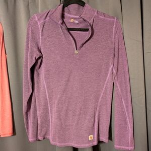Carhartt Purple Heather Quarter-Zip Performance Top